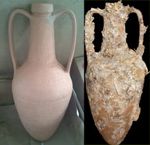 Nyers és a kész antikolt amfora